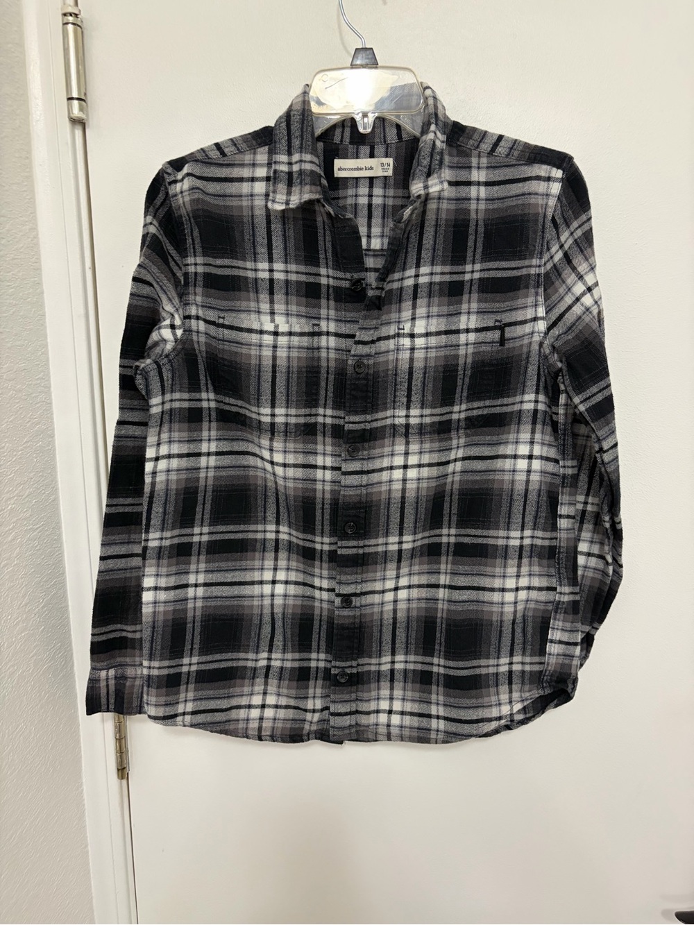 abercrombie kids Black and White Plaid Button-Down Shirt